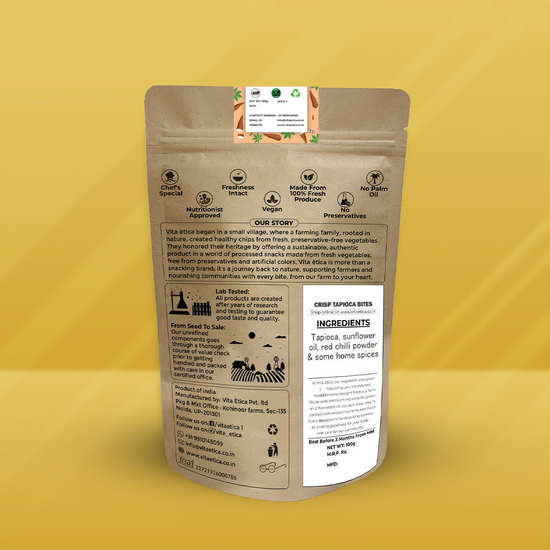 Guilt-free crisptapioca chips for healthy snacking