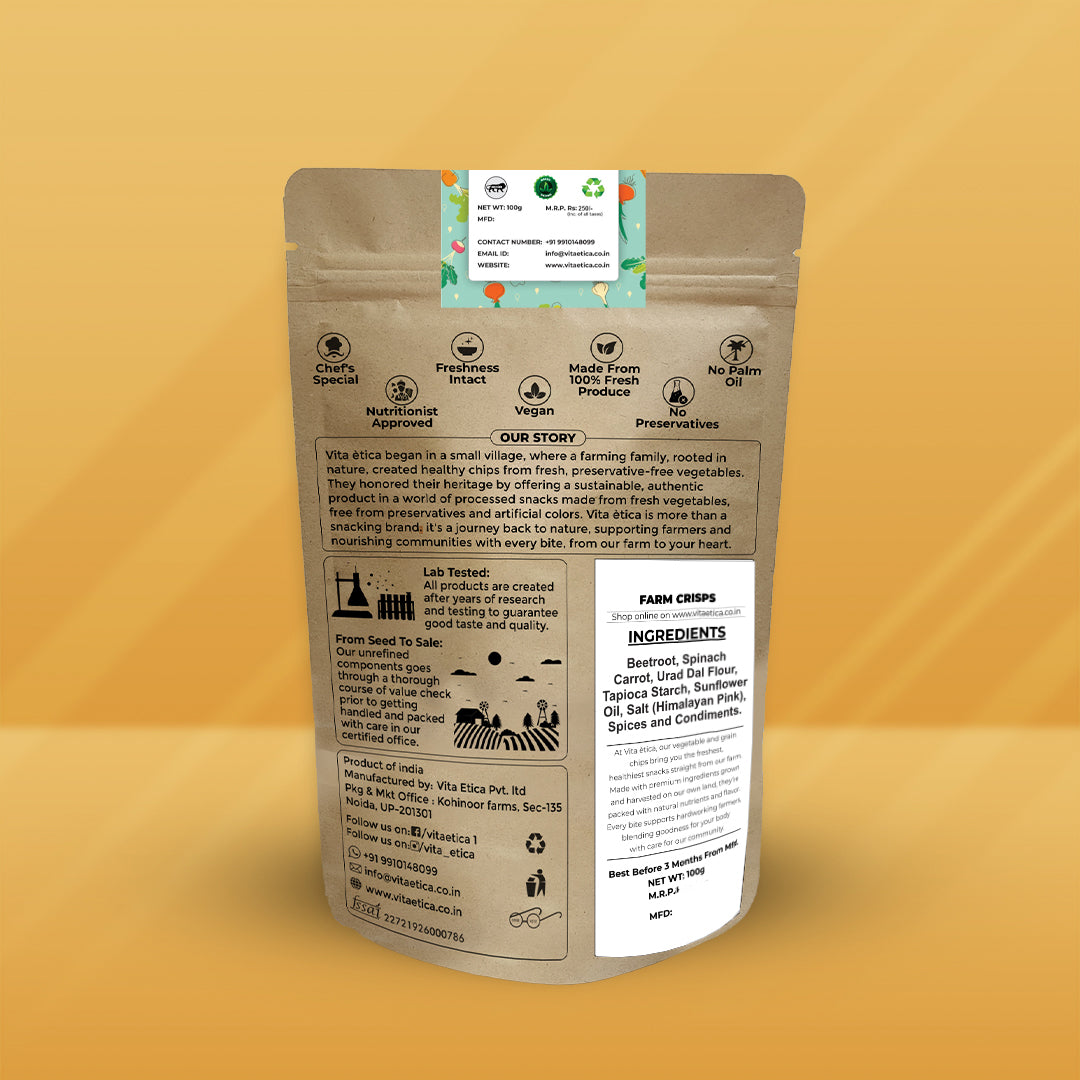 Guilt-free farm crisps for healthy snacking