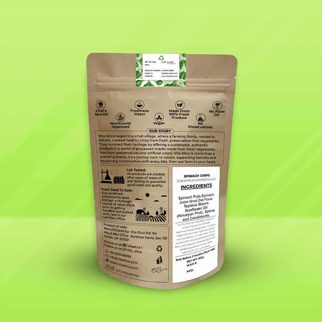 Guilt-free spinach chips for healthy snacking