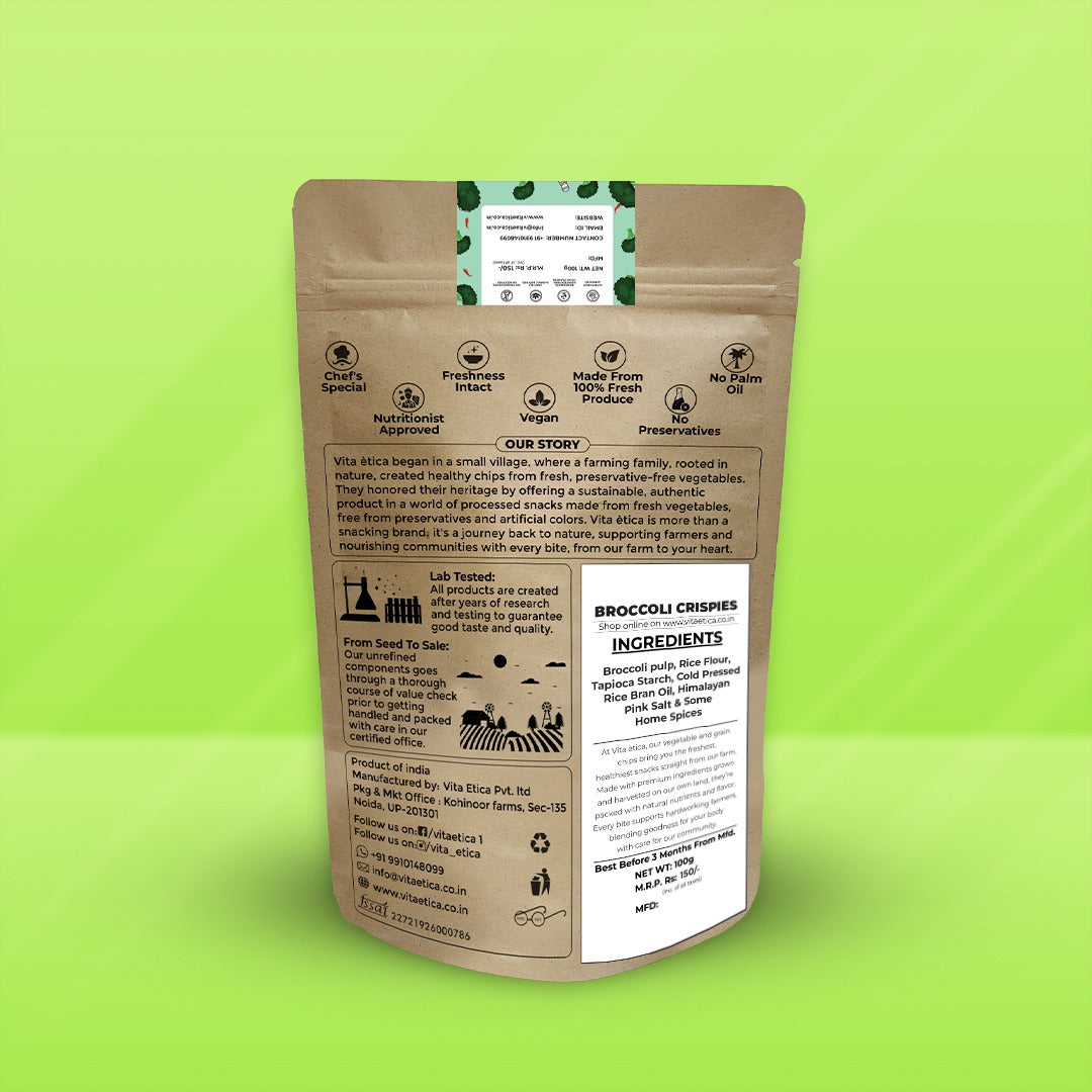 Vita Etica healthy broccoli crispies snack