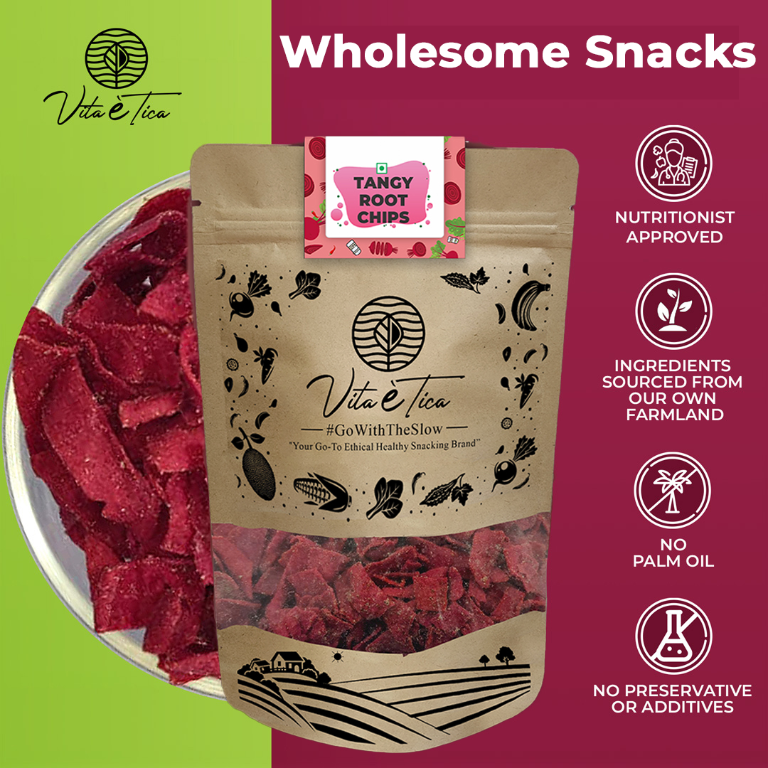 Vita Etica healthy tangy-root chips snack