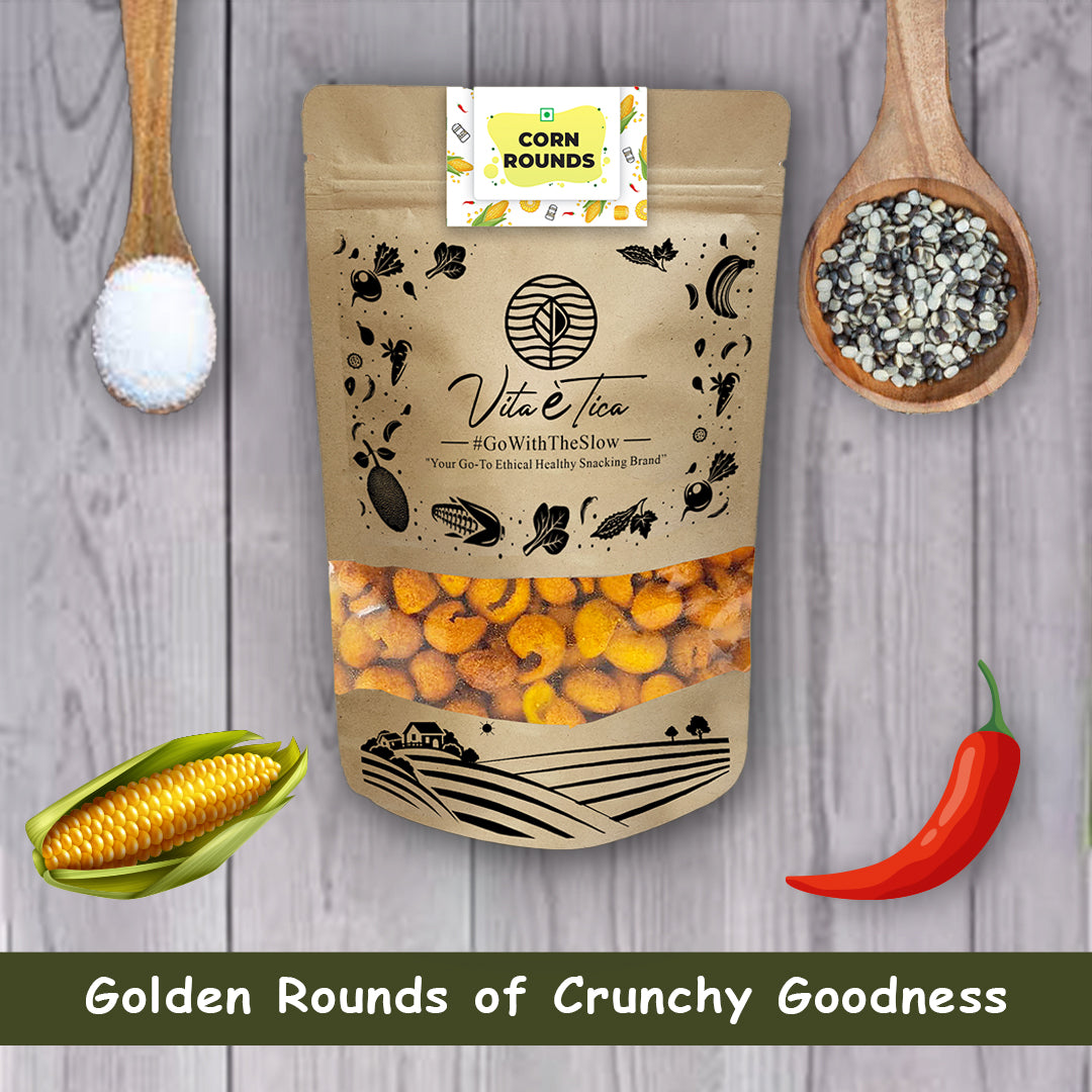 Organic corn crispies snack by Vita Etica