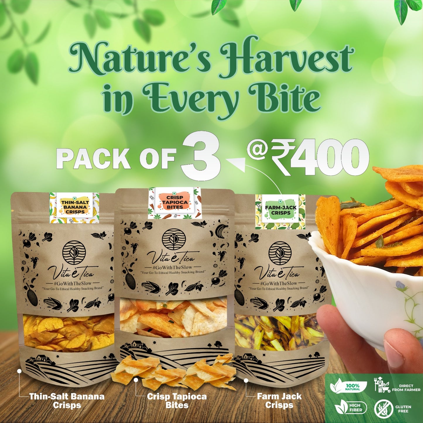 COMBO PACK - Banana, Tapioca & Farm Crisps