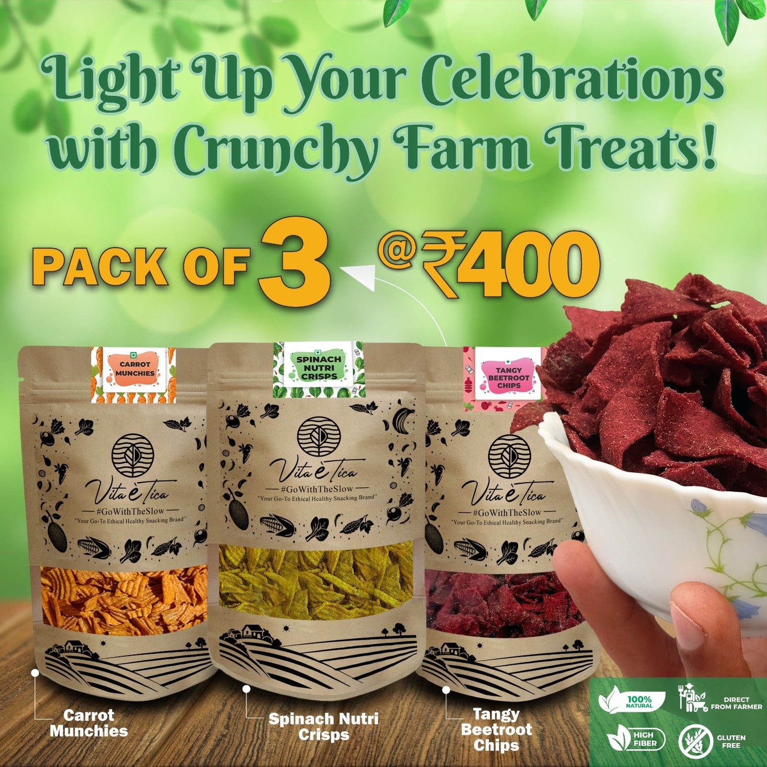 COMBO PACK -  Carrot, Spinach & Beetroot Chips