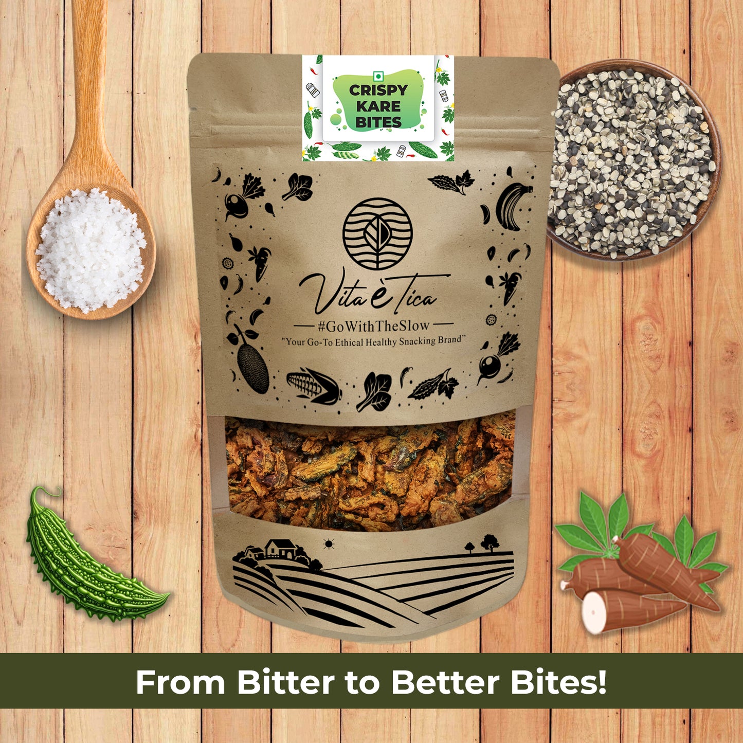 CRISPY KARE BITES (Karela chips)