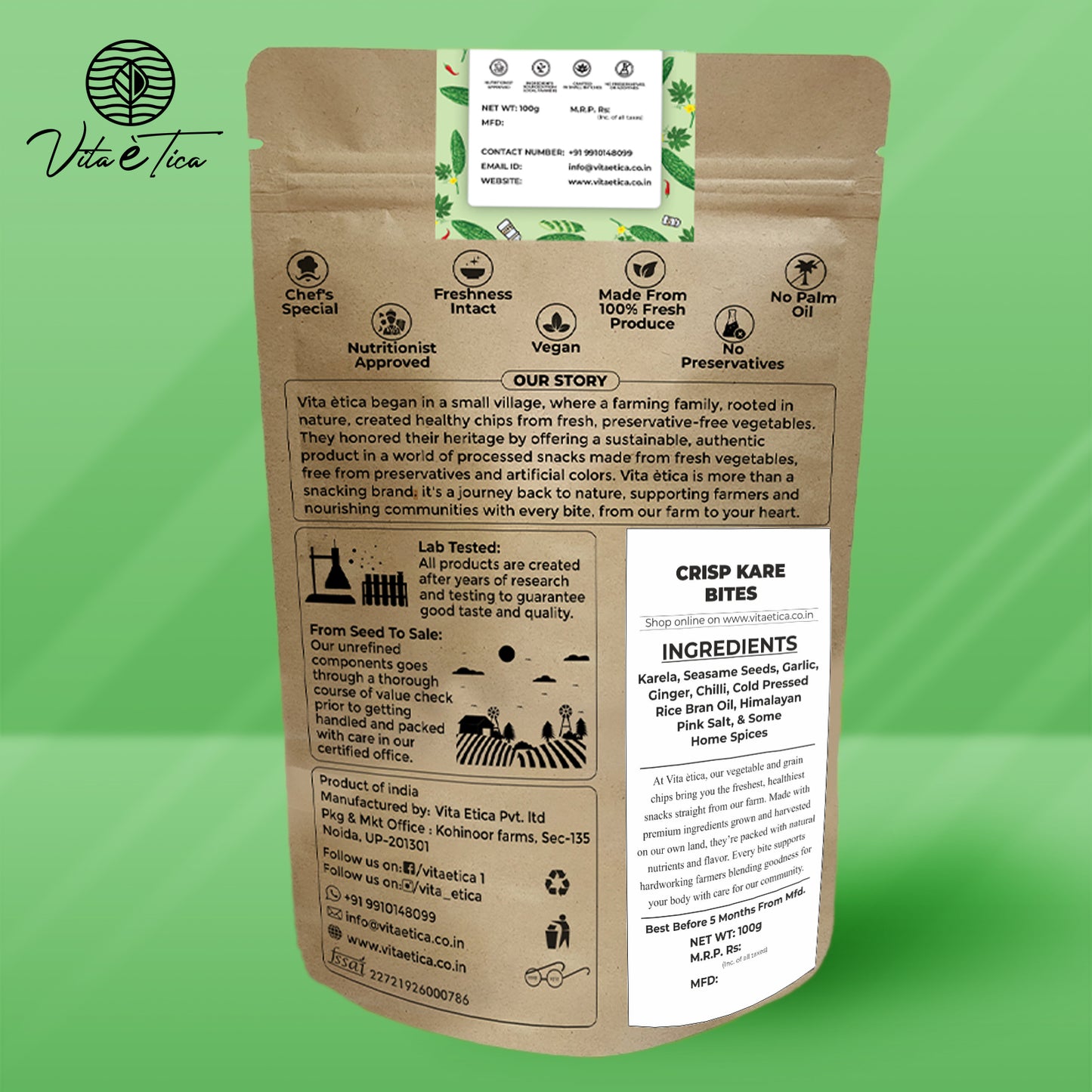 CRISPY KARE BITES (Karela chips)