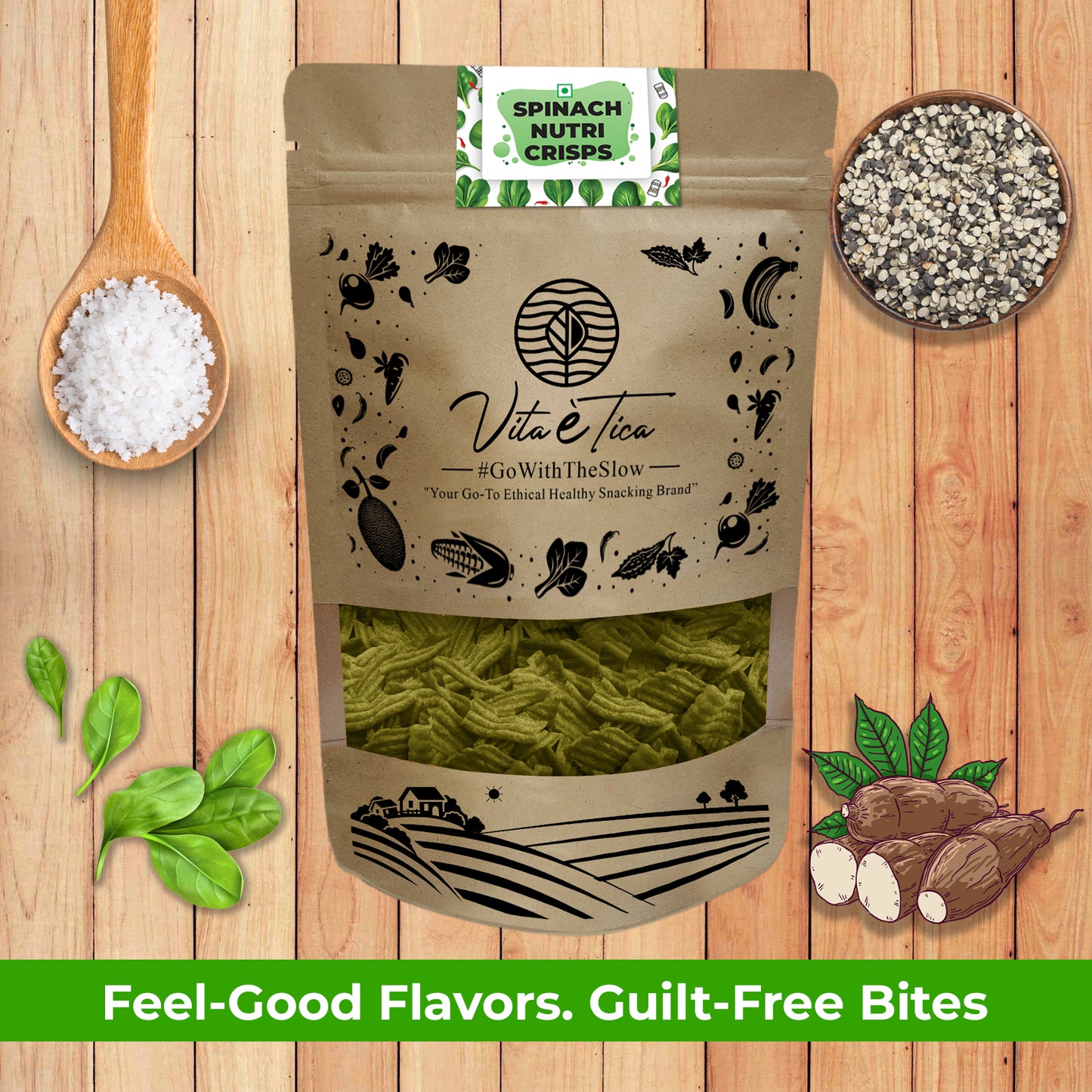 SPINACHNUTRI CRISPS (Spinach Chips)