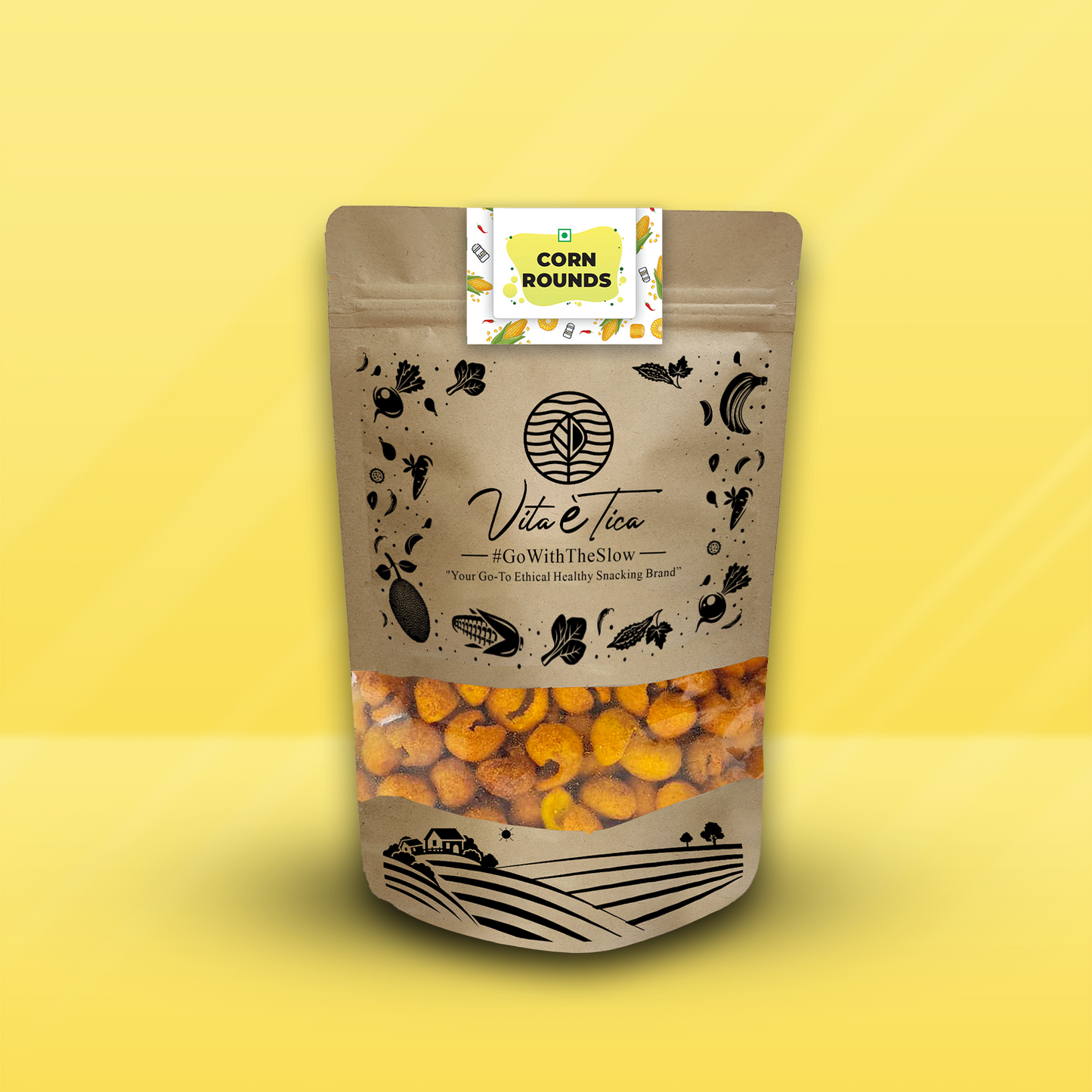 Crunchy corn chips by Vita Etica