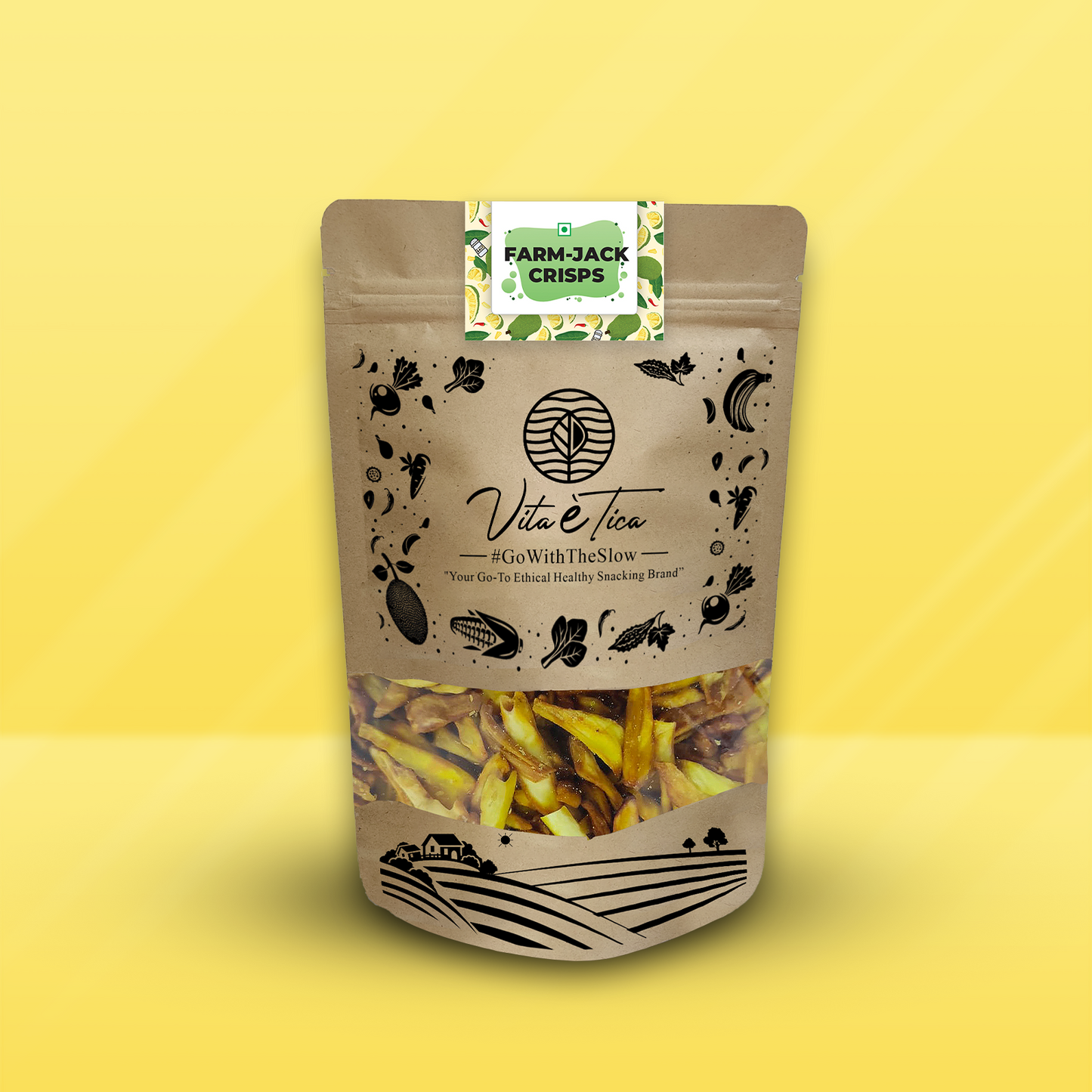 Crunchy jackfruit farm crisps by Vita Etica
