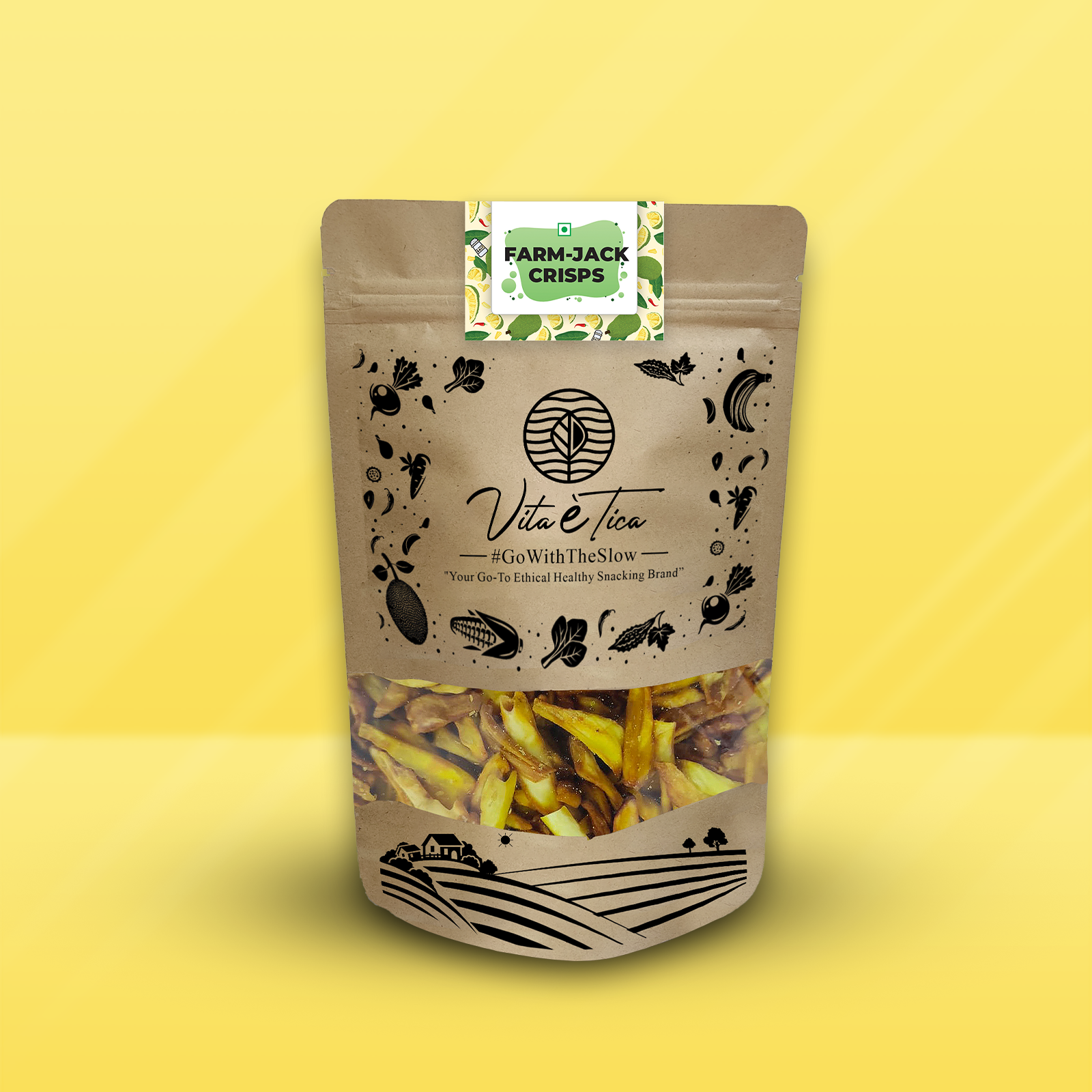 Crunchy jackfruit farm crisps by Vita Etica